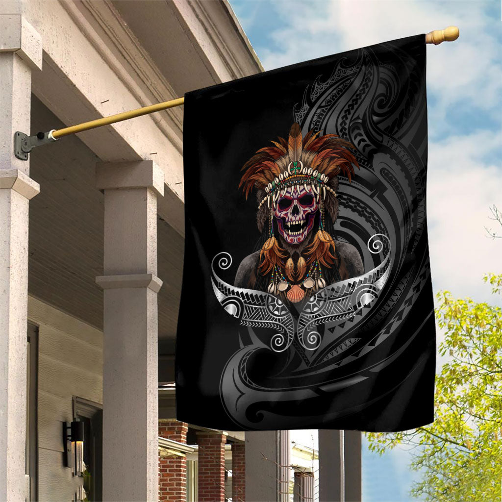 Mokomoko Tribe Eastern Highlands Province Garden Flag Papua New Guinea Indigenous Pattern LT9 House Flag Black - Polynesian Pride