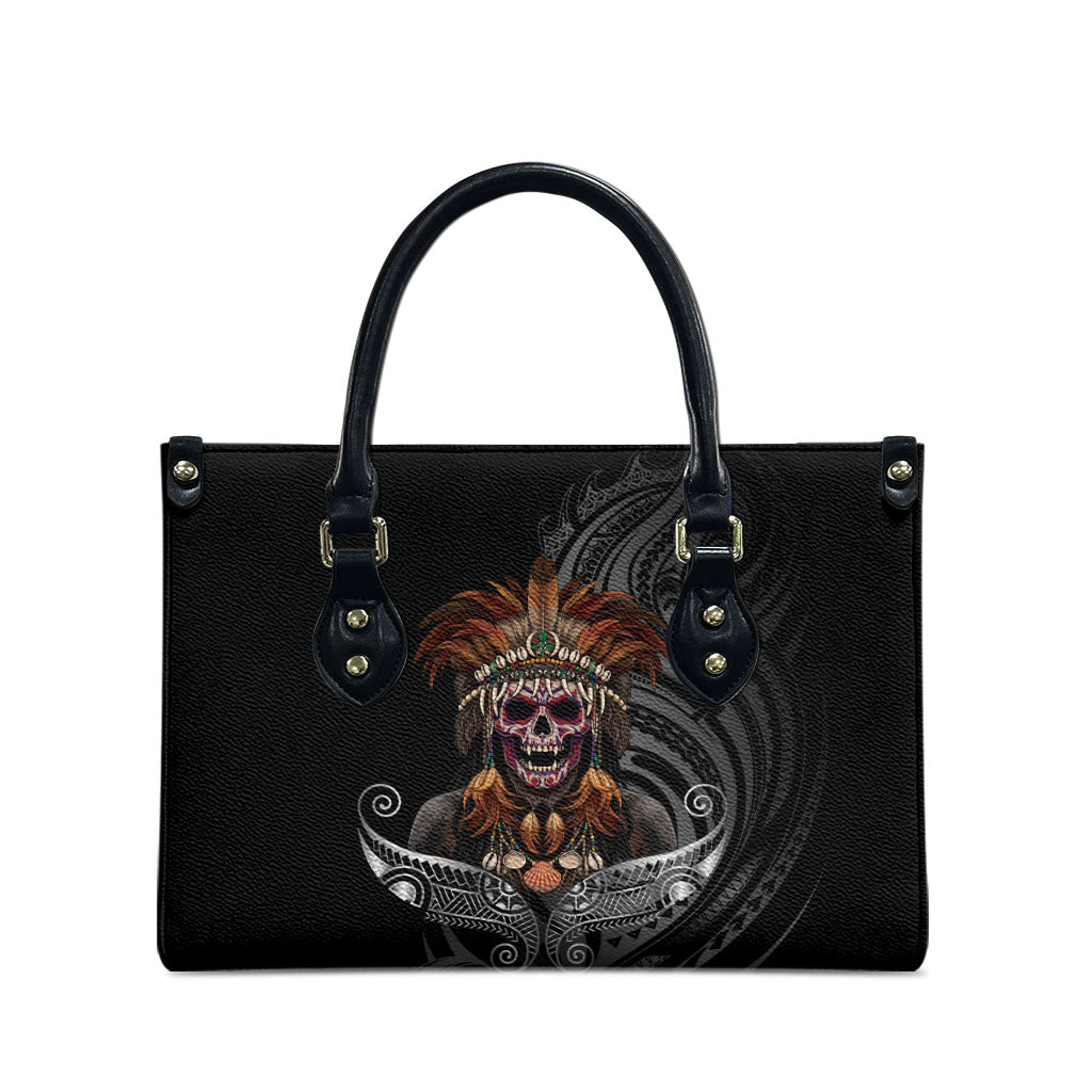 Mokomoko Tribe Eastern Highlands Province Leather Bag Papua New Guinea Indigenous Pattern LT9 - Polynesian Pride
