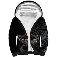 Mokomoko Tribe Eastern Highlands Province Sherpa Hoodie Papua New Guinea Indigenous Pattern LT9 Unisex Black - Polynesian Pride