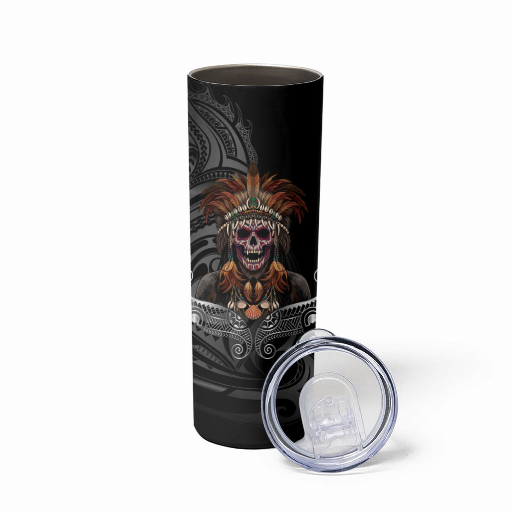 Mokomoko Tribe Eastern Highlands Province Skinny Tumbler Papua New Guinea Indigenous Pattern LT9 - Polynesian Pride