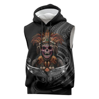 Mokomoko Tribe Eastern Highlands Province Sleeveless Hoodie Papua New Guinea Indigenous Pattern LT9 Black - Polynesian Pride