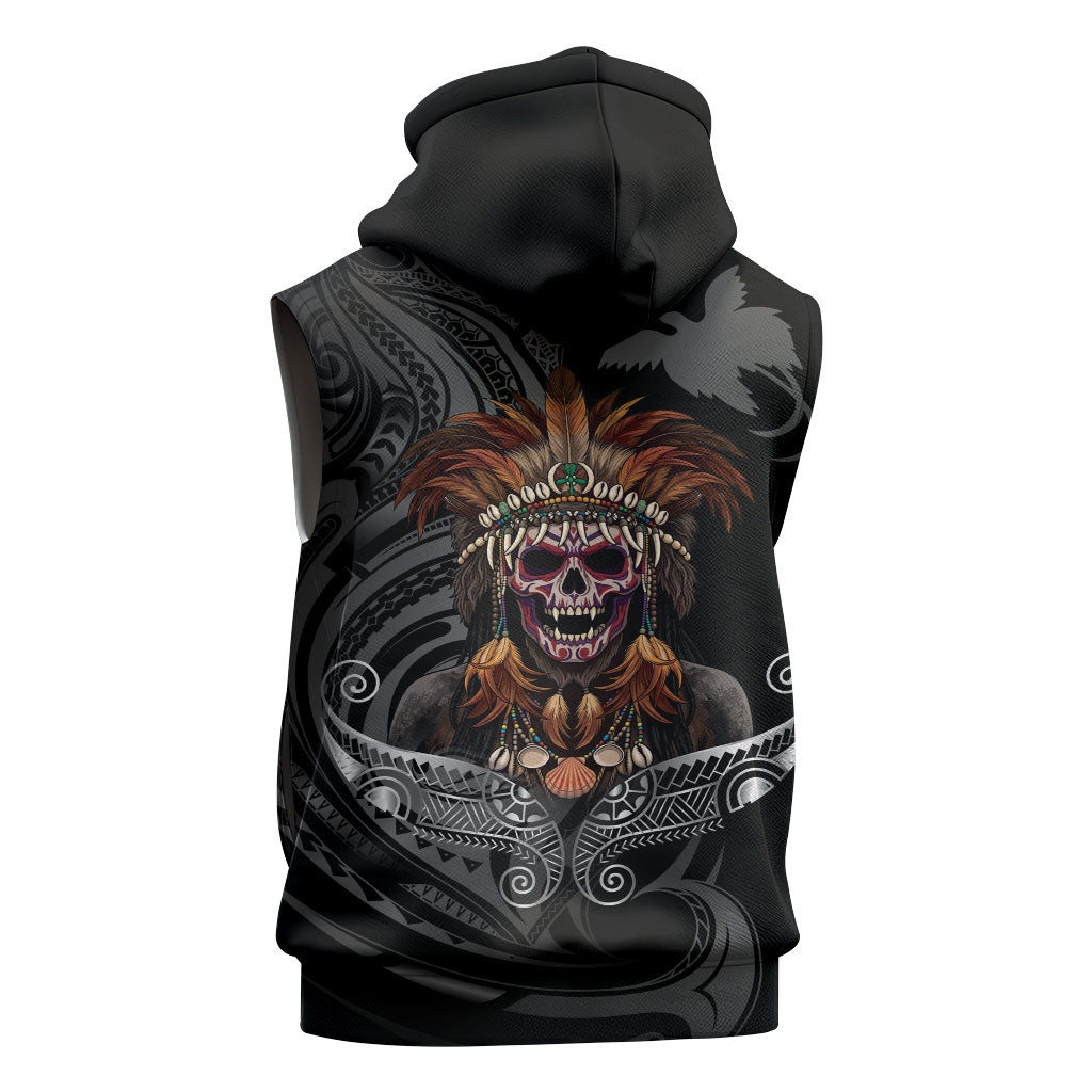 Mokomoko Tribe Eastern Highlands Province Sleeveless Hoodie Papua New Guinea Indigenous Pattern LT9 - Polynesian Pride