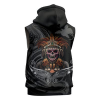 Mokomoko Tribe Eastern Highlands Province Sleeveless Zip Hoodie Papua New Guinea Indigenous Pattern LT9 - Polynesian Pride