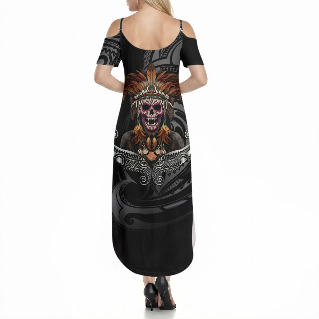 Mokomoko Tribe Eastern Highlands Province Summer Maxi Dress Papua New Guinea Indigenous Pattern LT9 - Polynesian Pride