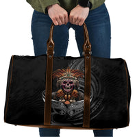 Mokomoko Tribe Eastern Highlands Province Travel Bag Papua New Guinea Indigenous Pattern LT9 Black - Polynesian Pride