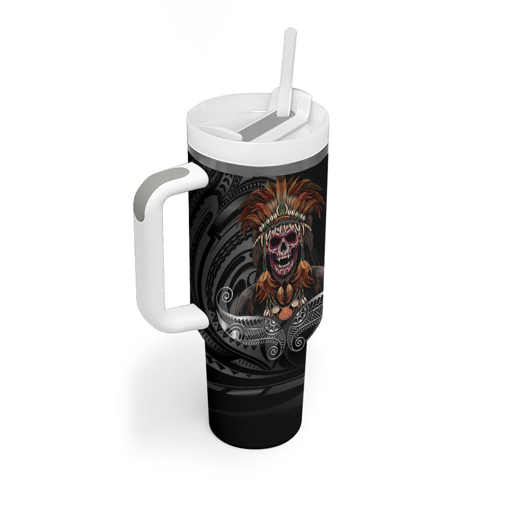Mokomoko Tribe Eastern Highlands Province Tumbler With Handle Papua New Guinea Indigenous Pattern LT9 - Polynesian Pride
