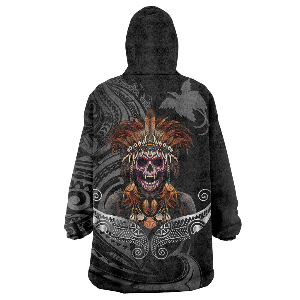 Mokomoko Tribe Eastern Highlands Province Wearable Blanket Hoodie Papua New Guinea Indigenous Pattern LT9 - Polynesian Pride