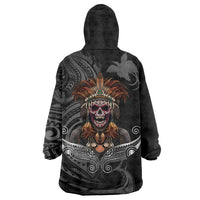 Mokomoko Tribe Eastern Highlands Province Wearable Blanket Hoodie Papua New Guinea Indigenous Pattern LT9 - Polynesian Pride