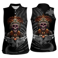 Mokomoko Tribe Eastern Highlands Province Women Sleeveless Polo Shirt Papua New Guinea Indigenous Pattern LT9 - Polynesian Pride