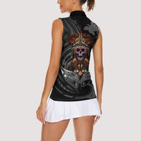 Mokomoko Tribe Eastern Highlands Province Women Sleeveless Polo Shirt Papua New Guinea Indigenous Pattern LT9 - Polynesian Pride