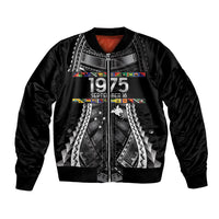 Independen Stet bilong Papua Niugini 1975 Bomber Jacket Black Tribal Papua New Guinea Province Flag LT9 Unisex Black - Polynesian Pride
