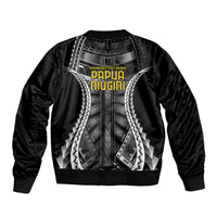 Independen Stet bilong Papua Niugini 1975 Bomber Jacket Black Tribal Papua New Guinea Province Flag LT9 - Polynesian Pride