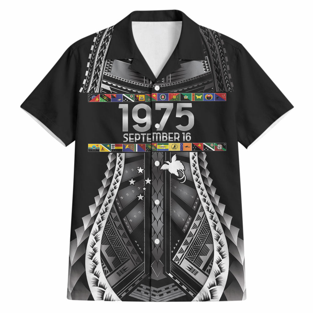 Independen Stet bilong Papua Niugini 1975 Hawaiian Shirt Black Tribal Papua New Guinea Province Flag LT9 Black - Polynesian Pride