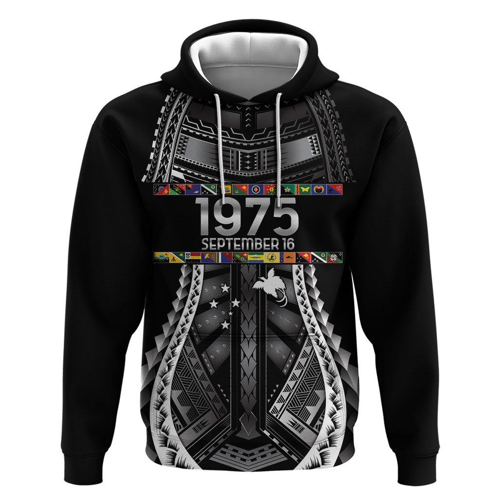 Independen Stet bilong Papua Niugini 1975 Hoodie Black Tribal Papua New Guinea Province Flag LT9 Pullover Hoodie Black - Polynesian Pride