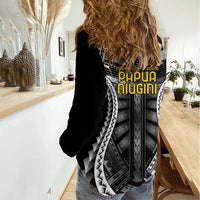 Independen Stet bilong Papua Niugini 1975 Women Casual Shirt Black Tribal Papua New Guinea Province Flag LT9 - Polynesian Pride