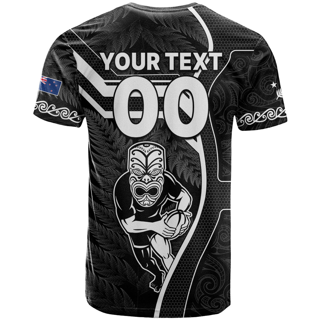 Custom New Zealand Aotearoa Rugby T Shirt Black Fern Maori Tribal Sporty Style LT9 - Polynesian Pride