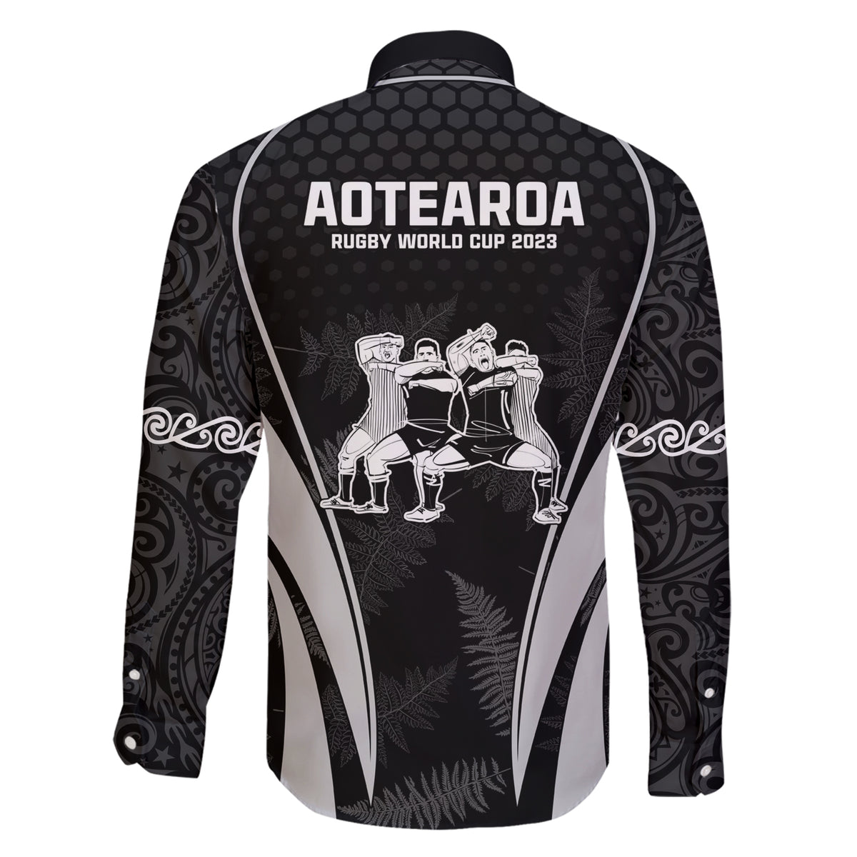 New Zealand Aotearoa Rugby Family Matching Short Sleeve Bodycon Dress and Hawaiian Shirt Haka Dance Mixed Silver Fern Sporty Style LT9 - Polynesian Pride