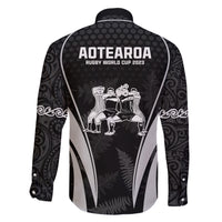 New Zealand Aotearoa Rugby Family Matching Short Sleeve Bodycon Dress and Hawaiian Shirt Haka Dance Mixed Silver Fern Sporty Style LT9 - Polynesian Pride
