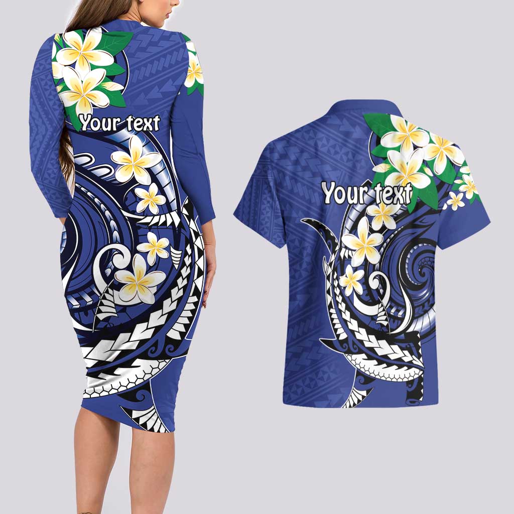 FSM Chuuk State Polynesian Shark Tattoo Personalised Couples Matching Long Sleeve Bodycon Dress and Hawaiian Shirt LT9 - Polynesian Pride