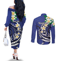 FSM Chuuk State Polynesian Shark Tattoo Personalised Couples Matching Off The Shoulder Long Sleeve Dress and Long Sleeve Button Shirt LT9 - Polynesian Pride