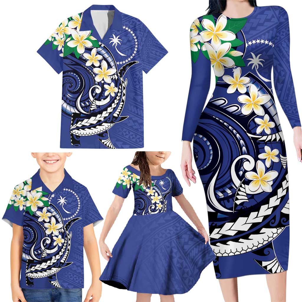 FSM Chuuk State Polynesian Shark Tattoo Personalised Family Matching Long Sleeve Bodycon Dress and Hawaiian Shirt LT9 - Polynesian Pride