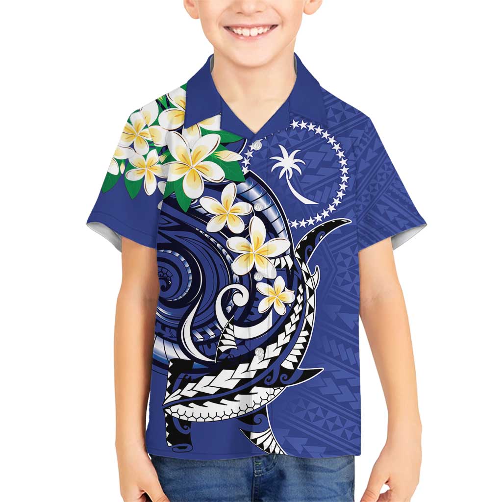 FSM Chuuk State Polynesian Shark Tattoo Personalised Family Matching Long Sleeve Bodycon Dress and Hawaiian Shirt LT9 Son's Shirt Blue - Polynesian Pride