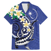 FSM Chuuk State Polynesian Shark Tattoo Personalised Family Matching Mermaid Dress and Hawaiian Shirt LT9 Dad's Shirt - Short Sleeve Blue - Polynesian Pride