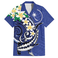 FSM Chuuk State Polynesian Shark Tattoo Personalised Family Matching Off Shoulder Maxi Dress and Hawaiian Shirt LT9 Dad's Shirt - Short Sleeve Blue - Polynesian Pride