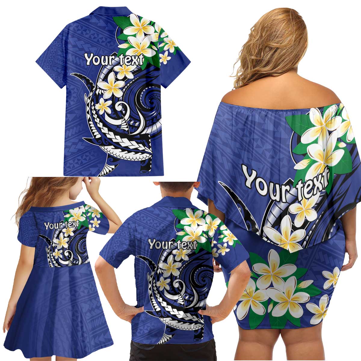 FSM Chuuk State Polynesian Shark Tattoo Personalised Family Matching Off Shoulder Short Dress and Hawaiian Shirt LT9 - Polynesian Pride