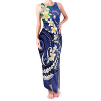 FSM Chuuk State Polynesian Shark Tattoo Personalised Family Matching Tank Maxi Dress and Hawaiian Shirt LT9 Mom's Dress Blue - Polynesian Pride
