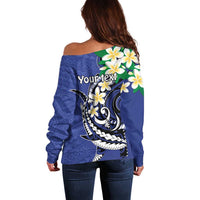 FSM Chuuk State Polynesian Shark Tattoo Personalised Off Shoulder Sweater