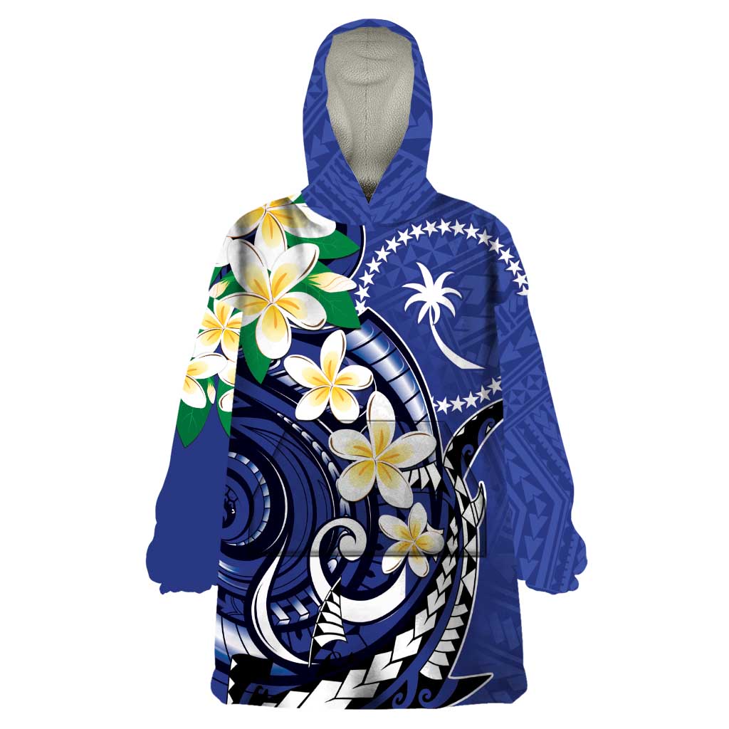 FSM Chuuk State Polynesian Shark Tattoo Personalised Wearable Blanket Hoodie LT9 One Size Blue - Polynesian Pride