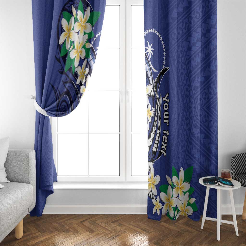 FSM Chuuk State Polynesian Shark Tattoo Personalised Window Curtain