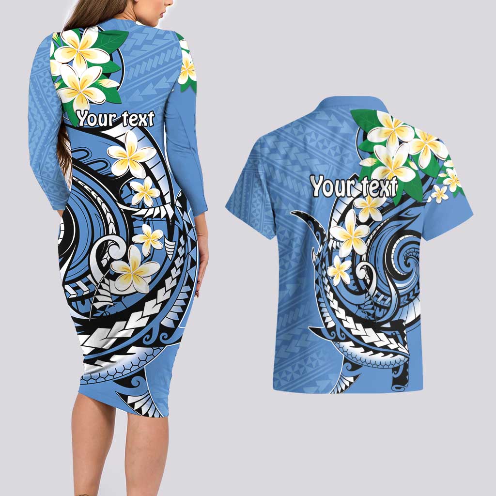 FSM Kosrae Polynesian Shark Tattoo Personalised Couples Matching Long Sleeve Bodycon Dress and Hawaiian Shirt LT9 - Polynesian Pride