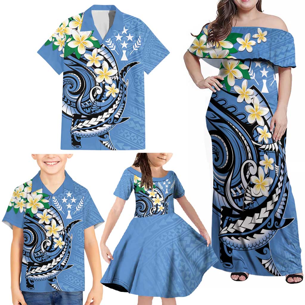 FSM Kosrae Polynesian Shark Tattoo Personalised Family Matching Off Shoulder Maxi Dress and Hawaiian Shirt LT9 - Polynesian Pride