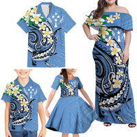 FSM Kosrae Polynesian Shark Tattoo Personalised Family Matching Off Shoulder Maxi Dress and Hawaiian Shirt LT9 - Polynesian Pride