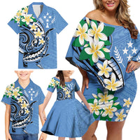FSM Kosrae Polynesian Shark Tattoo Personalised Family Matching Off Shoulder Short Dress and Hawaiian Shirt LT9 - Polynesian Pride