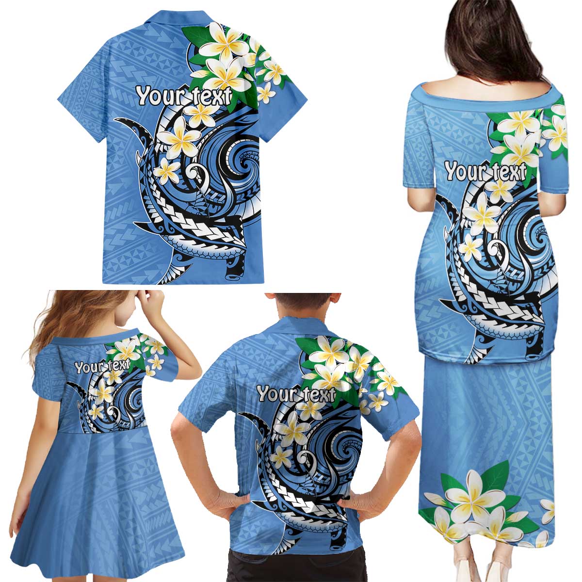 FSM Kosrae Polynesian Shark Tattoo Personalised Family Matching Puletasi and Hawaiian Shirt LT9 - Polynesian Pride