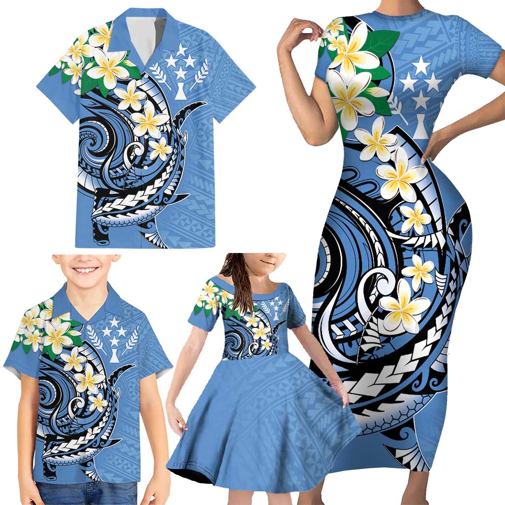 FSM Kosrae Polynesian Shark Tattoo Personalised Family Matching Short Sleeve Bodycon Dress and Hawaiian Shirt LT9 - Polynesian Pride