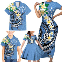 FSM Kosrae Polynesian Shark Tattoo Personalised Family Matching Short Sleeve Bodycon Dress and Hawaiian Shirt LT9 - Polynesian Pride