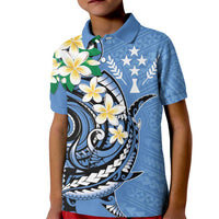 FSM Kosrae Polynesian Shark Tattoo Personalised Kid Polo Shirt LT9 Kid Blue - Polynesian Pride