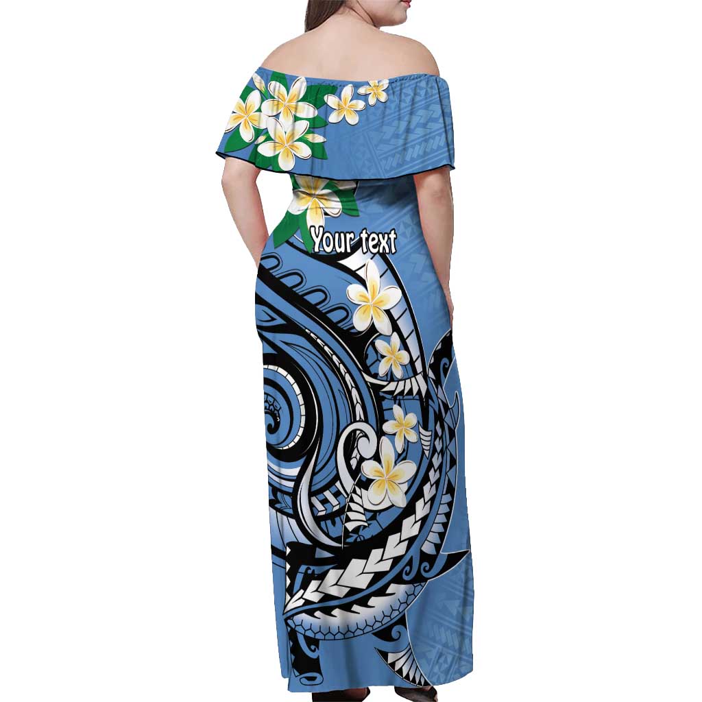 FSM Kosrae Polynesian Shark Tattoo Personalised Off Shoulder Maxi Dress LT9 - Polynesian Pride