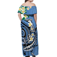 FSM Kosrae Polynesian Shark Tattoo Personalised Off Shoulder Maxi Dress LT9 - Polynesian Pride