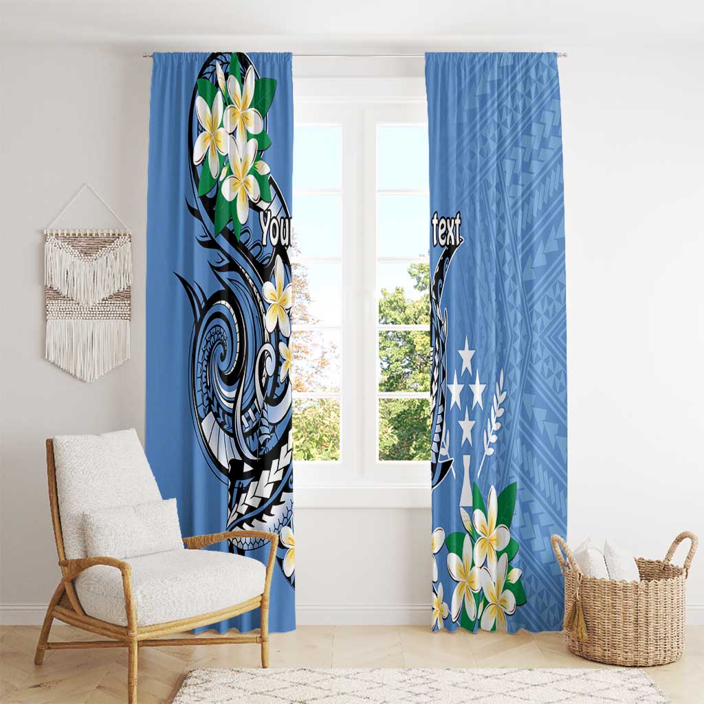 FSM Kosrae Polynesian Shark Tattoo Personalised Window Curtain
