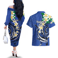 FSM Pohnpei Polynesian Shark Tattoo Personalised Couples Matching Off The Shoulder Long Sleeve Dress and Hawaiian Shirt LT9 - Polynesian Pride