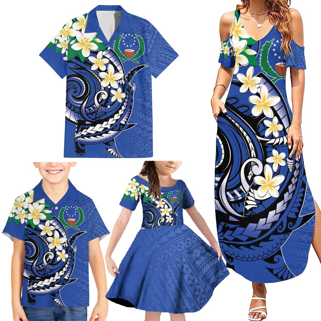 FSM Pohnpei Polynesian Shark Tattoo Personalised Family Matching Summer Maxi Dress and Hawaiian Shirt LT9 - Polynesian Pride