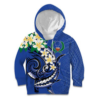 FSM Pohnpei Polynesian Shark Tattoo Personalised Kid Hoodie LT9 Hoodie Blue - Polynesian Pride