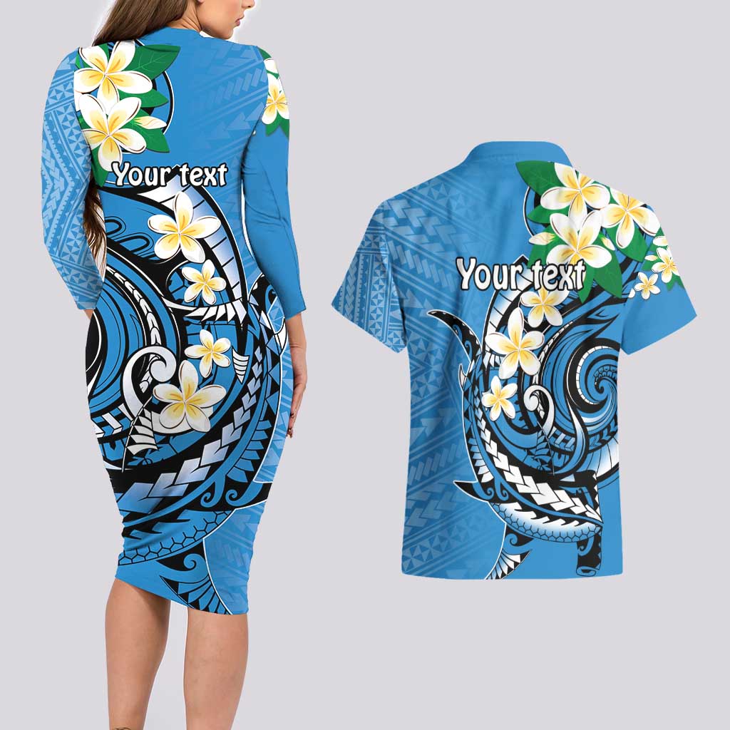 FSM Yap State Polynesian Shark Tattoo Personalised Couples Matching Long Sleeve Bodycon Dress and Hawaiian Shirt LT9 - Polynesian Pride
