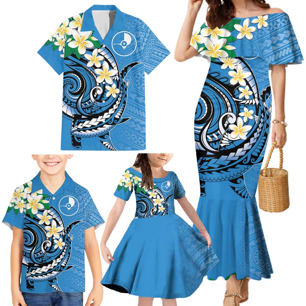 FSM Yap State Polynesian Shark Tattoo Personalised Family Matching Mermaid Dress and Hawaiian Shirt LT9 - Polynesian Pride