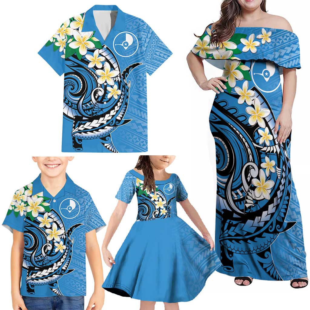 FSM Yap State Polynesian Shark Tattoo Personalised Family Matching Off Shoulder Maxi Dress and Hawaiian Shirt LT9 - Polynesian Pride